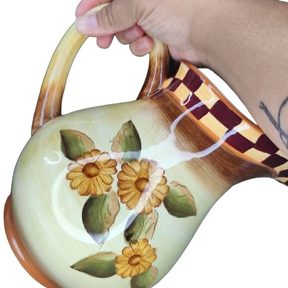 Cottagecore Shabby Chic Decorative Rooster Server Platter and Pitcher - Picture 3 of 12